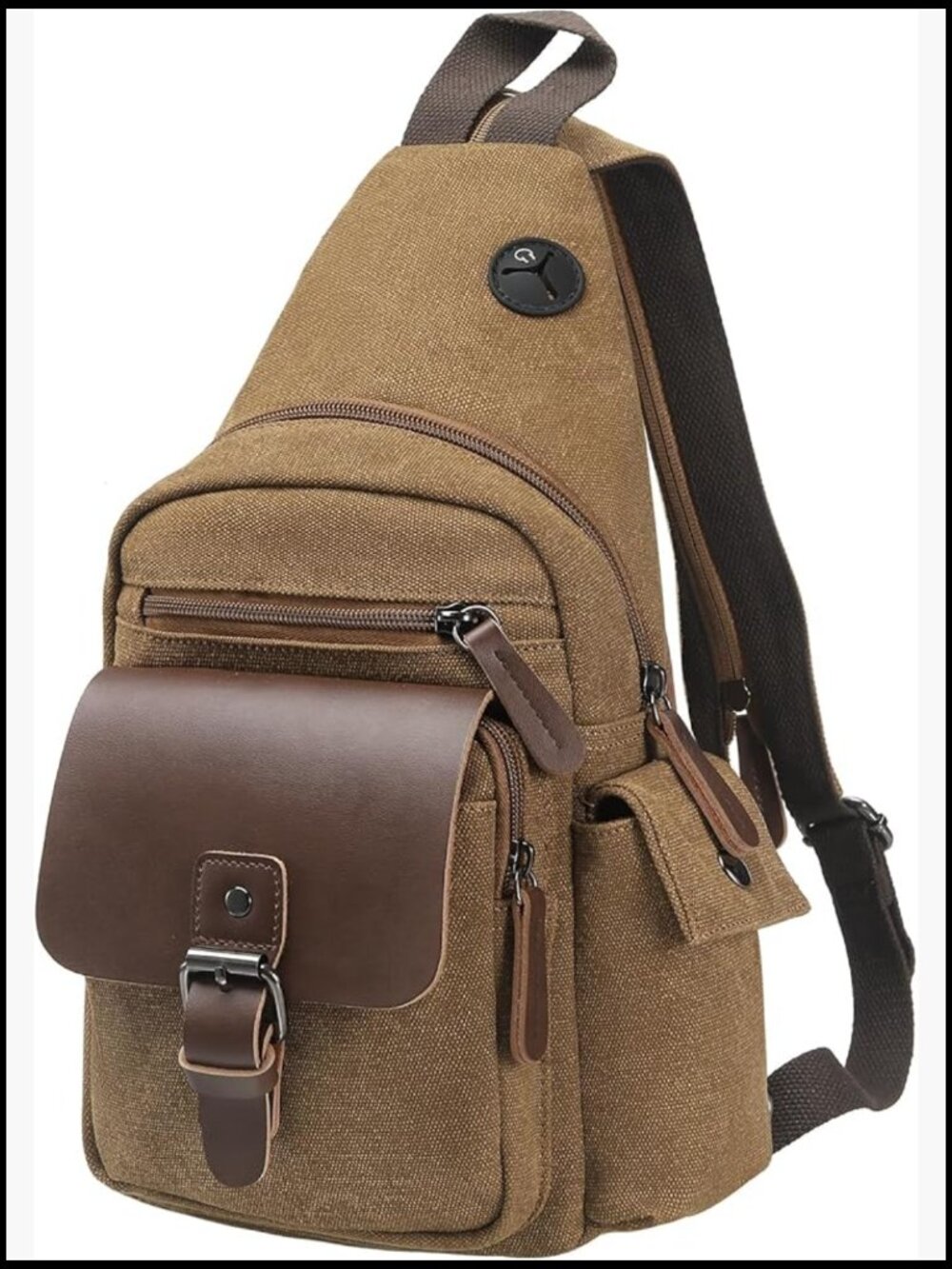 Canvas Convertible Sling Backpack Crossbody Chest Bag Vintage Travel Daypack - Picture 1 of 7